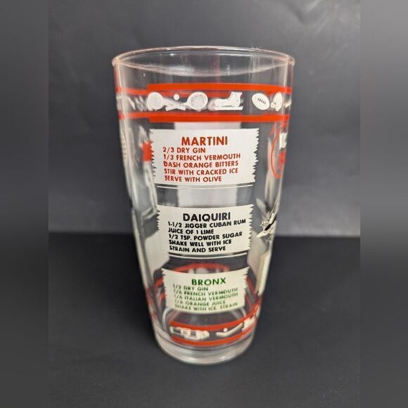 Vintage Cocktail Shaker Anchor hocking recipe cup 1950s no top - Picture 2 of 6